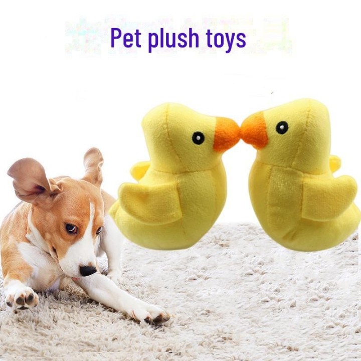 Haustier-Plüschtiere: Kleines gelbes Enten-Soundspielzeug für Hunde und Katzen 8x12cm gelb