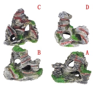 Mountain View Aquarium Felsenhöhle Baumbrücke Fisch Tank Ornament Steingarten Dekor B