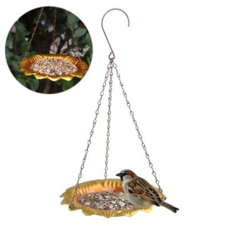 Hängendes Futtertablett für Wildvögel, Metall, Blumenform, Samen-Futtertablett, Gartendekoration für den Außenbereich, für Hi