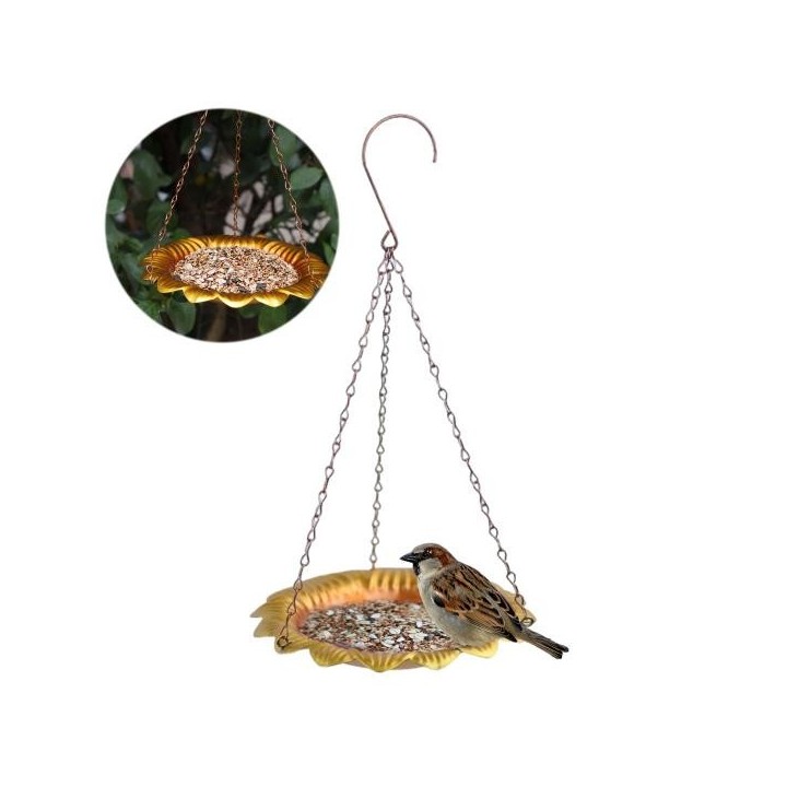 Hängendes Futtertablett für Wildvögel, Metall, Blumenform, Samen-Futtertablett, Gartendekoration für den Außenbereich, für Hi