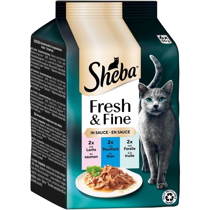 Sheba Fresh & Fine Sauce Lachs, Thunfisch & Forelle 6x50 g