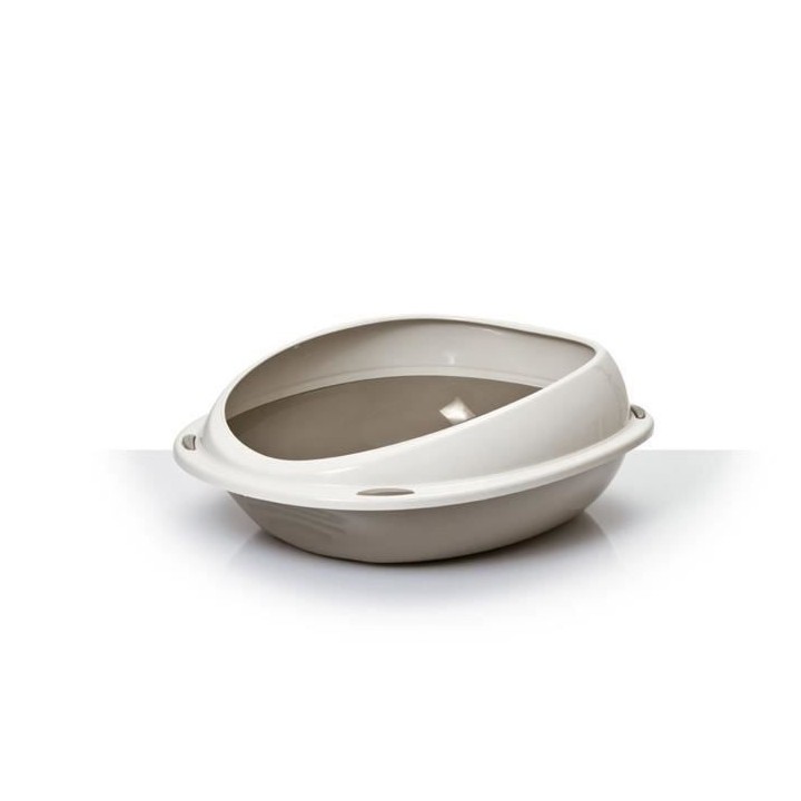 Bac a litiere - AIMÉ - Oval avec rebord amovible - Pour Chat - 45 x 36 x 15,5 cm