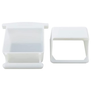 Sittich-Futterspender, kein Durcheinander, Papageien-Futterspender aus Kunststoff mit Sitzstange, Nymphensittich-Käfigzubehör