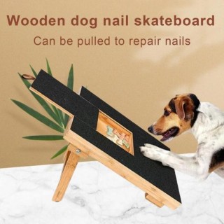Stressfreies Hunde-Kratzpad, Haustier-Nagelschneidewerkzeug mit Leckerli-Box, einfach zu verwendende wiederverwendbare Holz-N