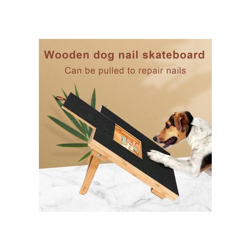 Stressfreies Hunde-Kratzpad, Haustier-Nagelschneidewerkzeug mit Leckerli-Box, einfach zu verwendende wiederverwendbare Holz-N