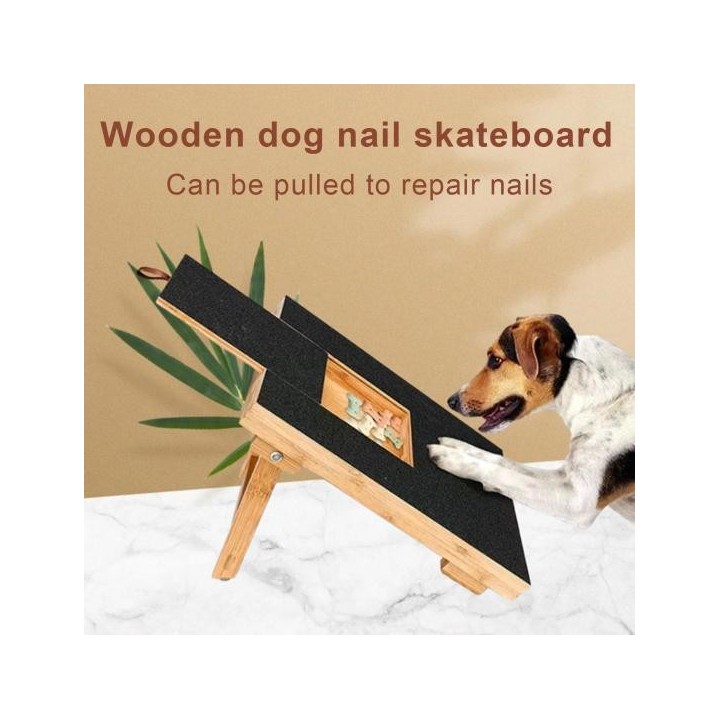 Stressfreies Hunde-Kratzpad, Haustier-Nagelschneidewerkzeug mit Leckerli-Box, einfach zu verwendende wiederverwendbare Holz-N