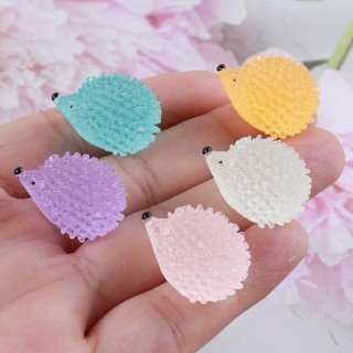 5 Teile/satz Bunte Leucht Igel Dekoration Harz Glow In The Dark Nette Tier Tank Aquarium Micro Landschaft Dekor violett