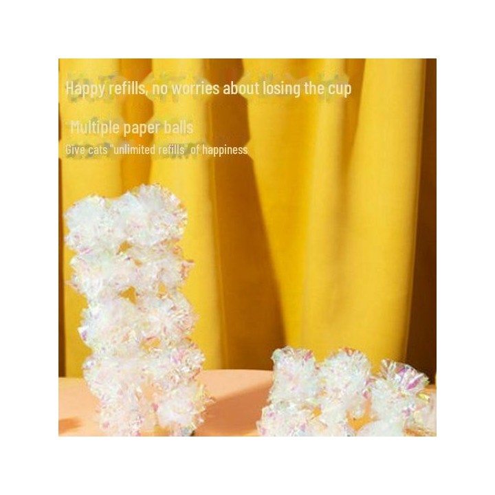 Katzenspielzeug-Set mit bunten Papierbällen und -stäbchen – Kau- und Spielspaß für Kätzchen paper*1