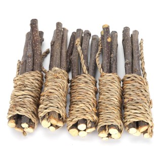 5PCS Holz Sticks Pet Kauen Spielzeug Zähne Reiniger für Papagei/Kaninchen/Hamster Kleine Tiere