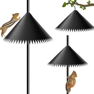 Vogelfutterspender-Schallwand, langlebig, wetterbeständig, drehbares Design, einfache Installation, Außenmastmontage, eichhör