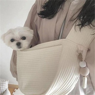 Handgemachte Hundetasche Haustier Kätzchen Tragetasche Outdoor Reise Handtasche Canvas Einzel Schulter Katzentasche Sling Com