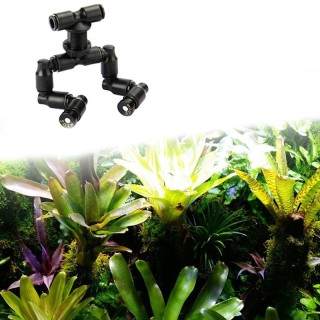 Reptilien Terrarium Doppel Düse Fogger Nebel Sprinkler 360 ° Einstellbar Aquarium one size