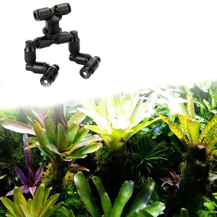 Reptilien Terrarium Doppel Düse Fogger Nebel Sprinkler 360 ° Einstellbar Aquarium one size