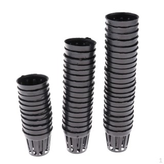 50 Stück runder Wasserpflanzenkorb, schwarzer Schlitztopf für Hydrokultur, S