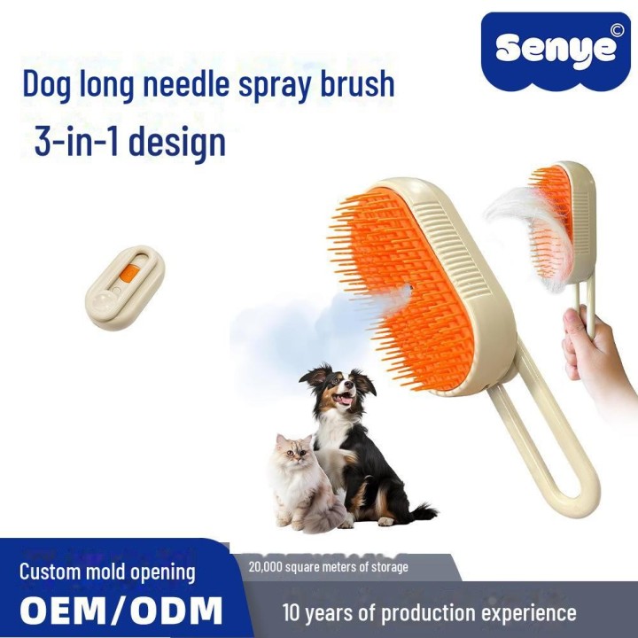 Spray-Massagekamm für Haustiere: Dampfbürste zum Reinigen von Katzen- und Hundehaaren, entfernt loses Fell ohne Baden Rotatin