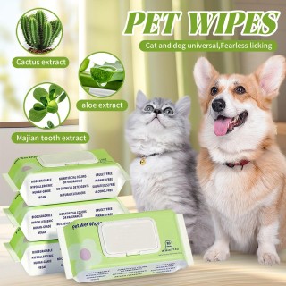 80 ml, 1000 g, Feuchttücher für Haustiere, kein Abspülen, Feuchttücher für Haustiere zum Reinigen der Ohren von Katzen und Hu