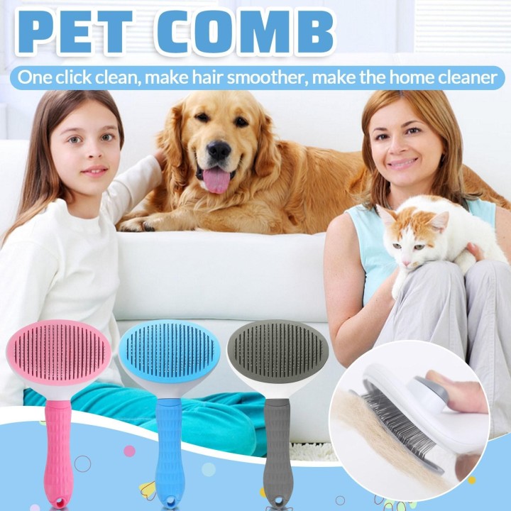 Haustierkamm, Katzenkamm, Hundenadelkamm, selbstreinigender Kamm, Hunde-Entwirrungskamm, Haustierbürste, Reinigungsmittel One