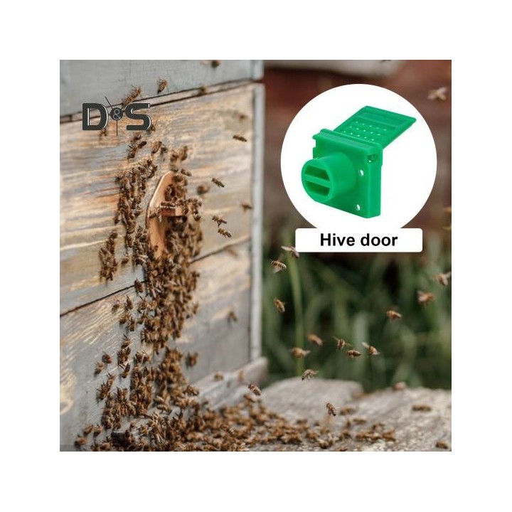 1/2Pcs Bee Hive Eingang Tor Bee Nest Belüftung Öffnung Fenster Tür Beehive Box Eingang Reduzierstück Tür Imkereibedarf grün