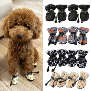 4 teile/satz Wasserdichte Winter Haustier Hund Schuhe Anti-slip Regen Schnee Stiefel Schuhe Dicke Warme für Kleine Katzen Wel