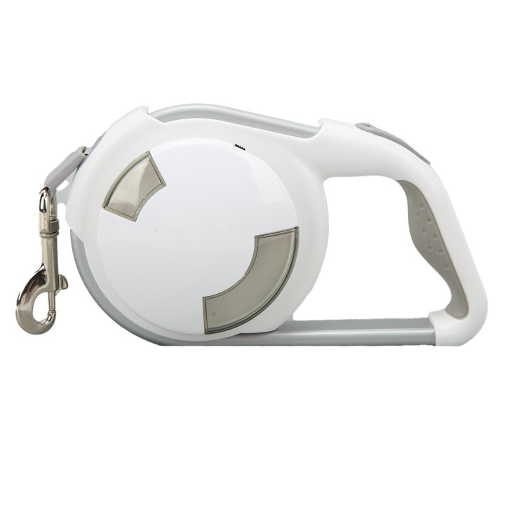 16,4ft Einziehbare Hundeleine Leichte Automatische Hundeleine mit Licht für Welpen Haustier Weiß