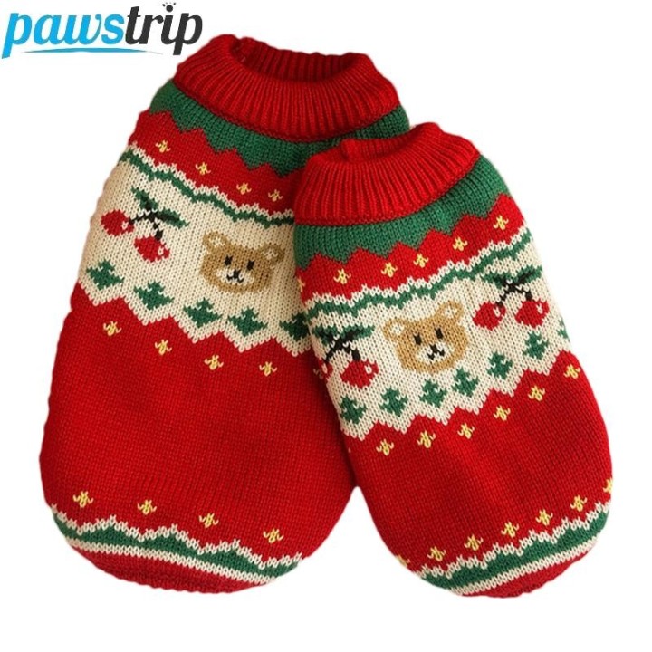 Weihnachtspullover für Hunde, Hundekleidung für kleine und mittelgroße Hunde, gestrickte Welpenkleidung, Chihuahua, Teddy-Out