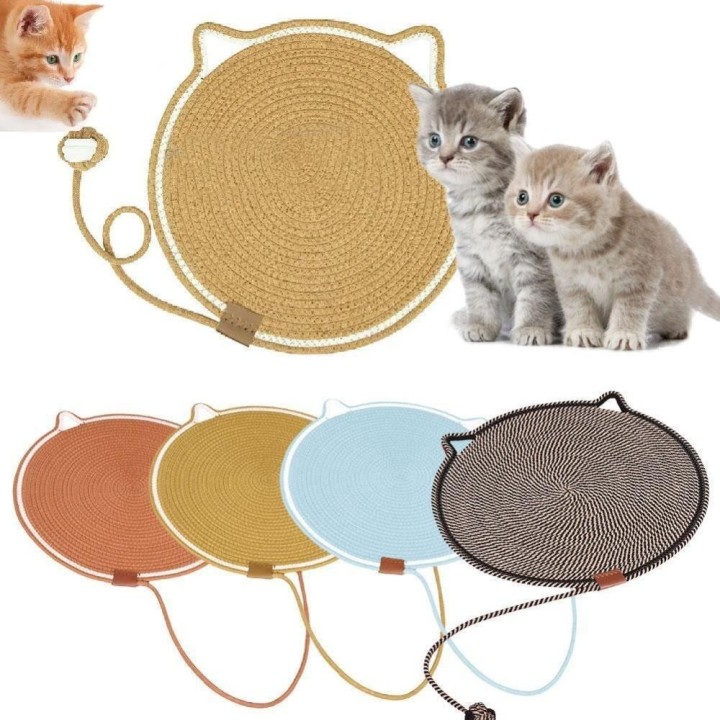 Runde Form Katze Scratch Matte Claw Care Kätzchen Claw Scratch Pad Tragbare Katze Schleifen Claw Spielzeug S khaki
