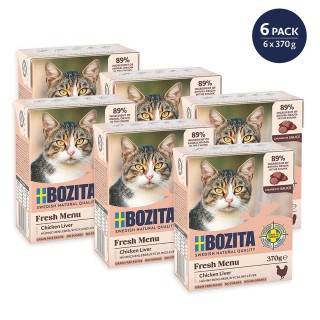 Bozita Häppchen in Sauce mit Hühnchenleber 6x370 g