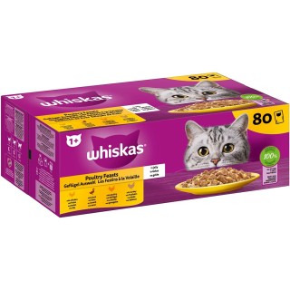 WHISKAS® Geflügel Auswahl in Gelee Adult 80x85g