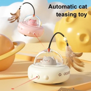 Elektrischer Katzenspielzeugstab, wiederaufladbar über USB, automatisch bewegliches Katzenspielzeug, interaktiver bewegungsak