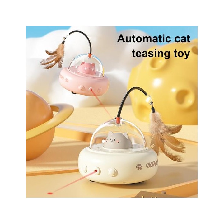 Elektrischer Katzenspielzeugstab, wiederaufladbar über USB, automatisch bewegliches Katzenspielzeug, interaktiver bewegungsak