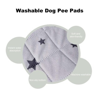 Waschbare Hunde-Pipi-Pads, wiederverwendbare Welpen-Pipi-Pads, rutschfeste Hundematten mit hervorragender Urinaufnahme Gray D