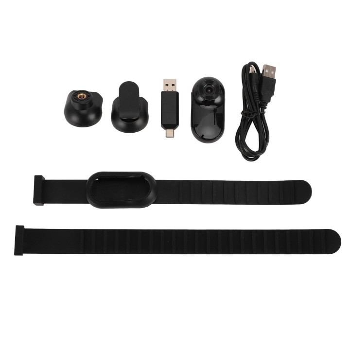 1080P Katzenhalsbandkamera Haustier-Sportkamera mit Rückenclip-Gehäusegurt Indoor Outdoor Wireless Dog schwarz