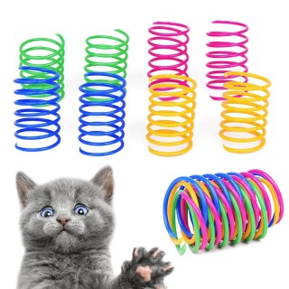 20Pcs langlebige bunte Kunststoff Federn Katze Haustier Spielzeug Spule Spiralfedern one size