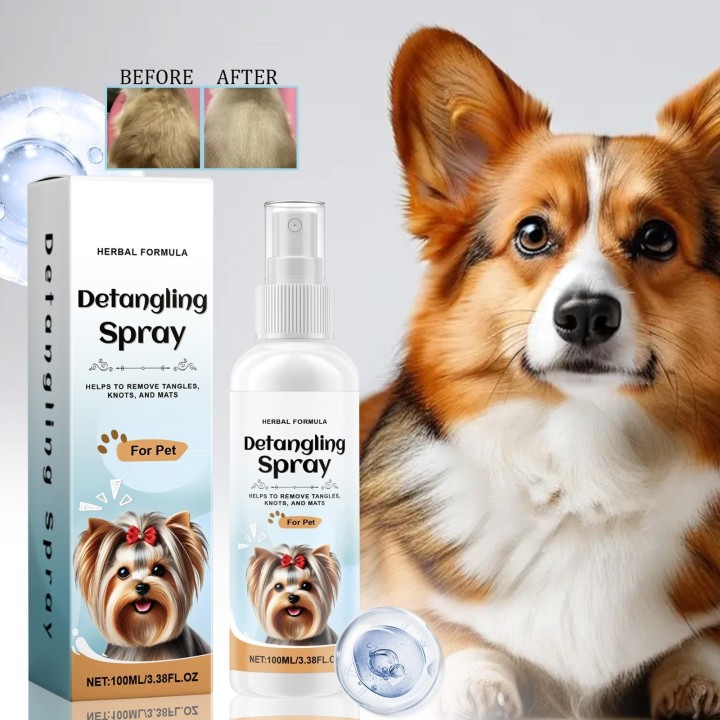 Hundeknotenentfernungsspray, Hunde- und Katzenhaarentfernungsspray, Hundespülung entfernt und glättet Haare, 100 ml One Size