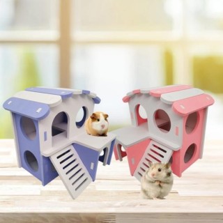 Kleine Haustiere Haus DIY Installation Doppel Schichten Atmungsaktive Hamster Bär Ratte Versteck Haus grün