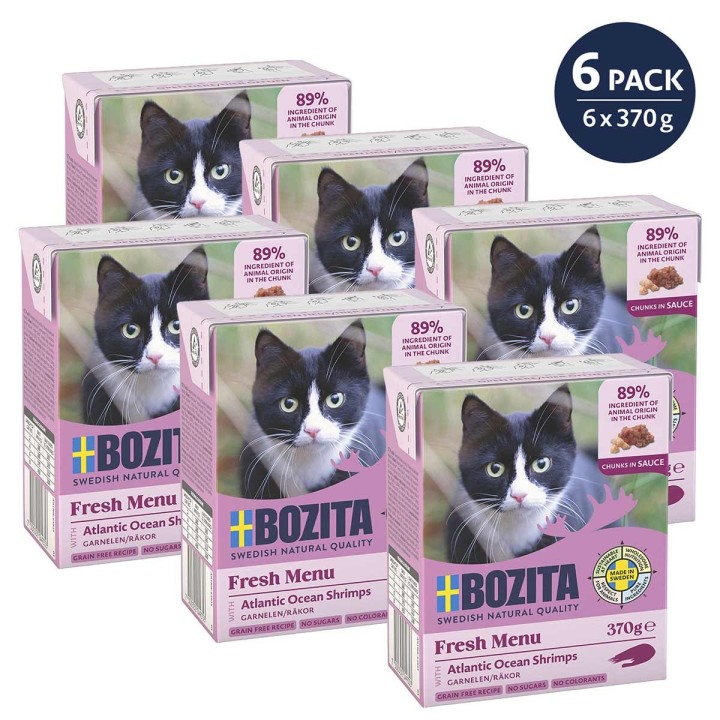 Bozita Häppchen in Sauce mit Garnelen 6x370 g