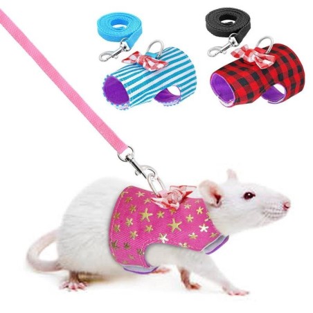 Haustiergeschirr und Leine, Frettchen, Hamster, Kleintiergeschirr, Meerschweinchen, Eichhörnchen, Haustier, Ratte, Leine XS s