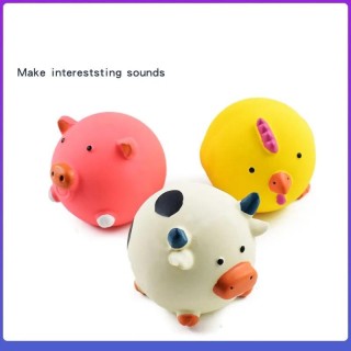 Interaktives Haustierspielzeug für Hunde und Katzen, schreiendes Gummihuhn, Schwein, Kuh, Spielzeug für Hunde, Latex, Quietsc