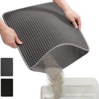 Katzenstreumatte, doppellagig, wasserdicht, urindichte Auffangmatte, leicht zu reinigen, rutschfeste Toilettenunterlage, Katz