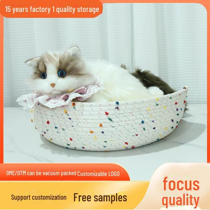 „Katzenbett aus Baumwolle im Prinzessinnen-Stil mit Kratzbrett – kühl, waschbar, schmutzabweisend, ganzjährig verwendbar“ 41*