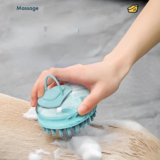 Hundewaschmassage-Silikon für das Bad, Haustier-Shampoo-Bürste, Hundebadebürste mit Seifenspender, Hundepflegebürste