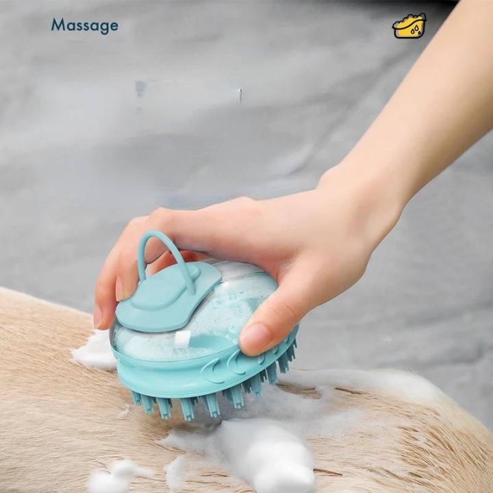 Hundewaschmassage-Silikon für das Bad, Haustier-Shampoo-Bürste, Hundebadebürste mit Seifenspender, Hundepflegebürste
