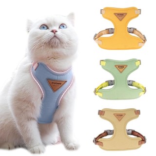 Katzengeschirr-Leinen-Set, verstellbar, für Welpen, ausbruchsicher, Brustgurt für Kätzchen, Chihuahua, Mops, Spaziergänge im