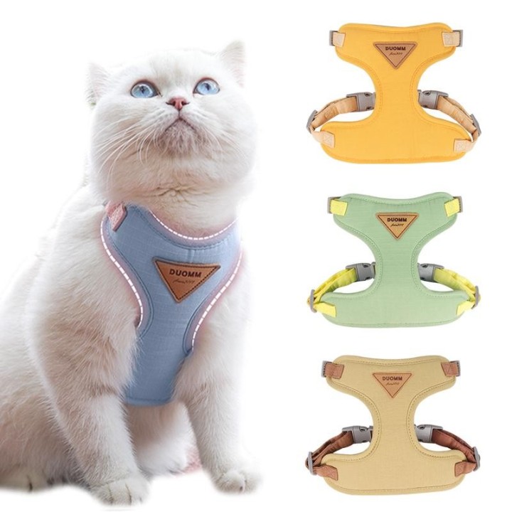 Katzengeschirr-Leinen-Set, verstellbar, für Welpen, ausbruchsicher, Brustgurt für Kätzchen, Chihuahua, Mops, Spaziergänge im