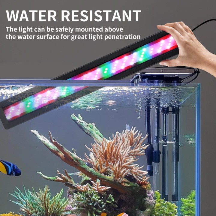30-60CM Aquarium Licht LED Aquarium Tauch Licht Lampe Wasserdicht für Wasserpflanze Süßwasser mit Extensible Clip UK Plug