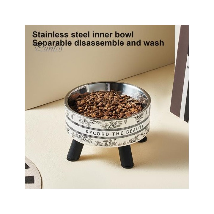 Erhöhter Futternapf für Haustiere, erhöhter Futternapf für Katzen mit Ständer, rutschfester Futter- und Wasserspender aus Ede