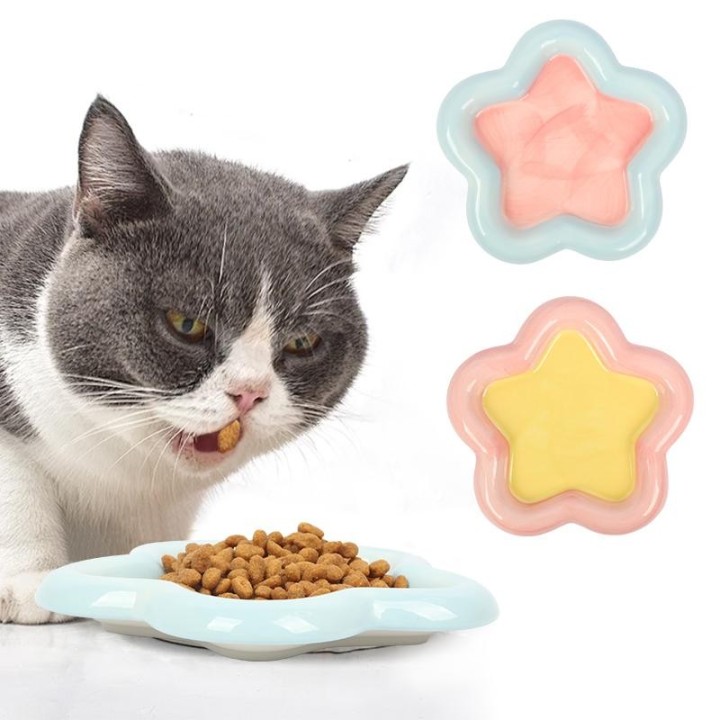 Futternapf für Katzen und Hunde, niedlicher Cartoon-Trinknapf für Haustiere, Futternapf aus Keramik, Katzenfutter, Hundefutte