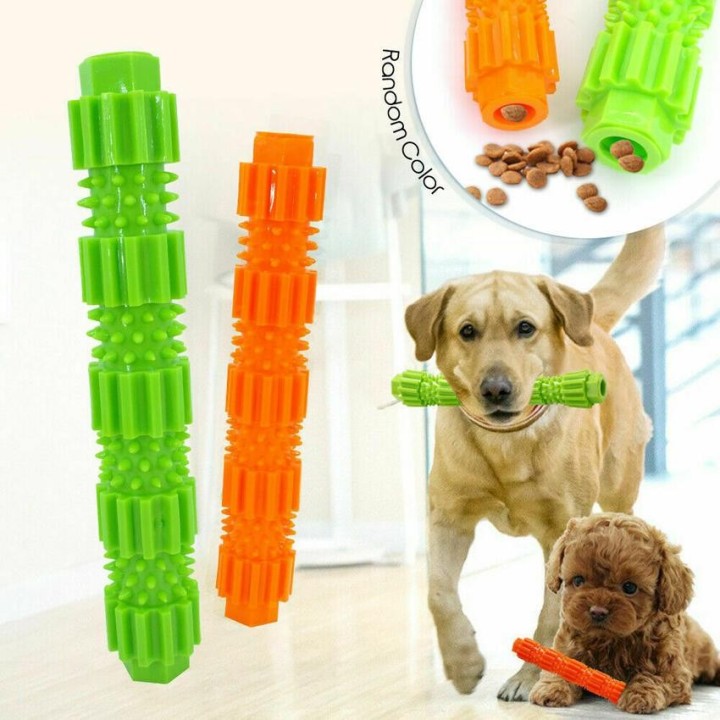 Kauspielzeug für Hunde, für aggressive Kauer, Leckerli-Spender, Zahnreinigungsspielzeug aus Gummi, quietschendes Hundespielze