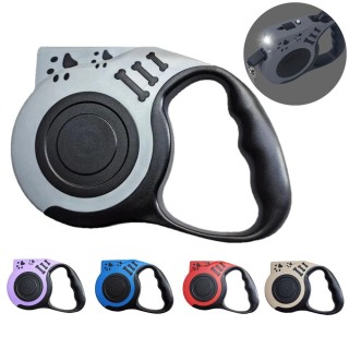 5m Hundeleine mit Taschenlampe für kleine und mittelgroße Hunde, Katzen, einziehbares Nylon-Zugseil zum Spazierengehen mit We