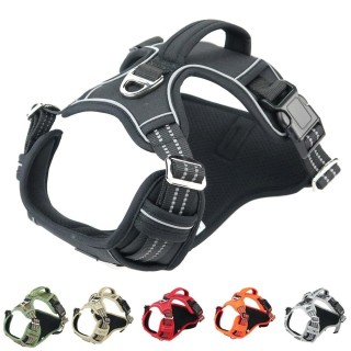 Reflektierendes Hundegeschirr aus 1000D Oxford-Stoff, Service-Hundeweste mit vertikalem Griff, verstellbare Hundehalsbänder f